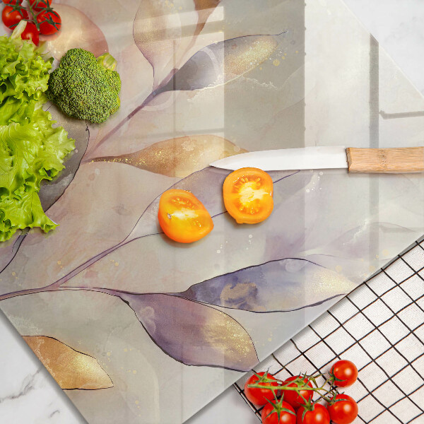 Protection plaque induction Feuilles de bohème peintes