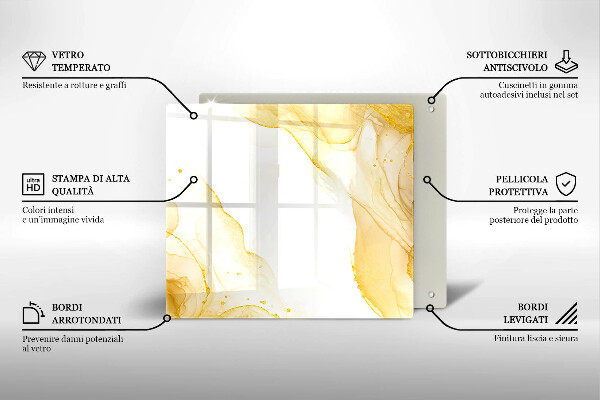 Cache plaque de cuisson Abstraction dorée