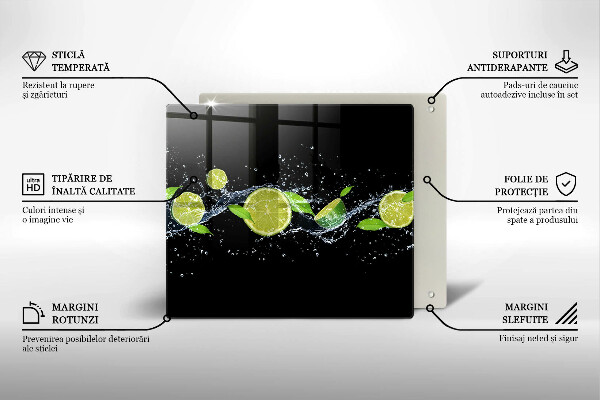 Cache plaque de cuisson Eau de menthe citronnée