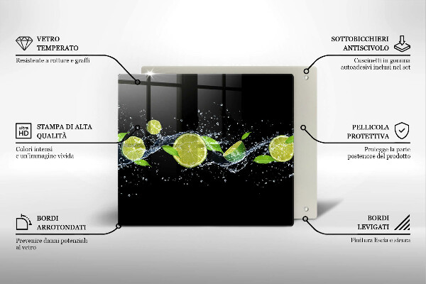 Cache plaque de cuisson Eau de menthe citronnée