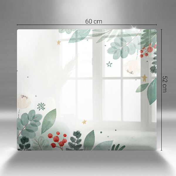 Cache plaque de cuisson Feuilles d'aquarelle