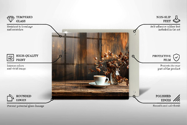 Protection plaque induction Tasse à café et bois