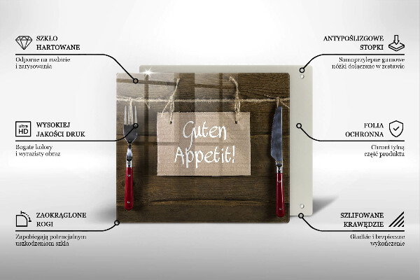 Cache plaque de cuisson Inscription Guten Apetit sur les tableaux