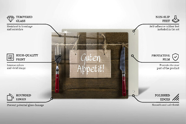 Cache plaque de cuisson Inscription Guten Apetit sur les tableaux