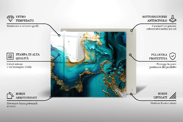 Protection plaque induction Abstraction turquoise