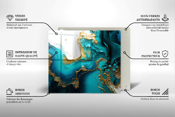 Protection plaque induction Abstraction turquoise