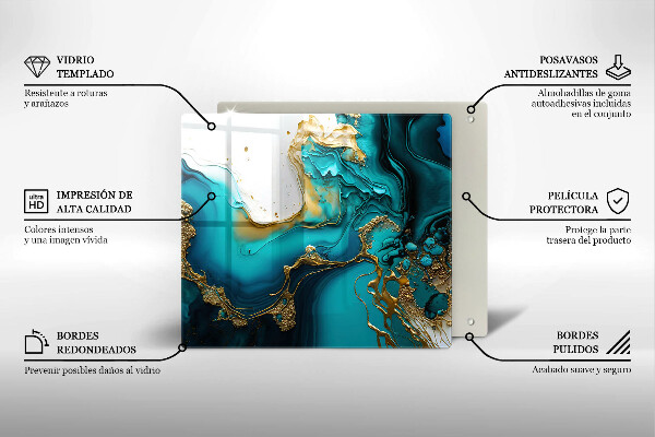 Protection plaque induction Abstraction turquoise