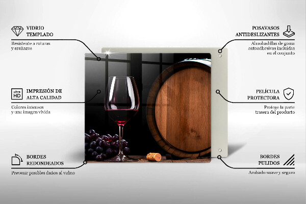 Protection plaque induction Verre à vin en tonneau