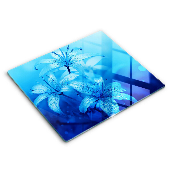 Protection plaque induction Fleurs bleues