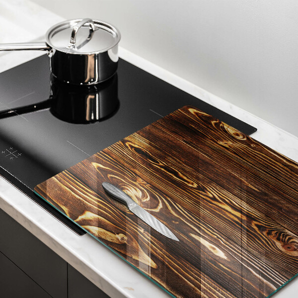 Protection plaque induction Texture du bois