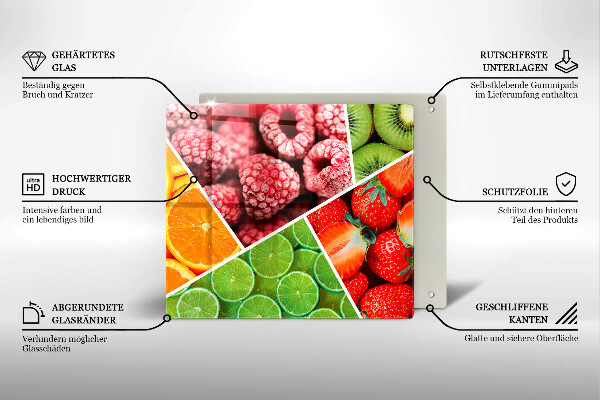 Protection plaque induction Fruits colorés