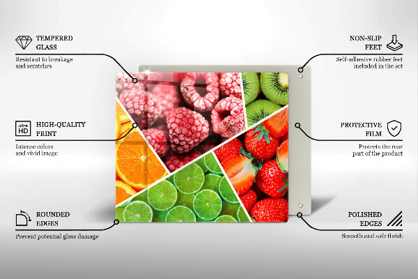 Protection plaque induction Fruits colorés