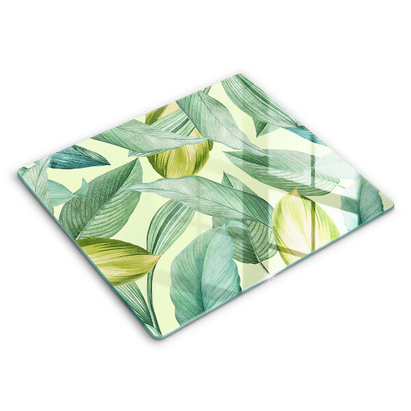 Protection plaque induction Feuilles tropicales vertes