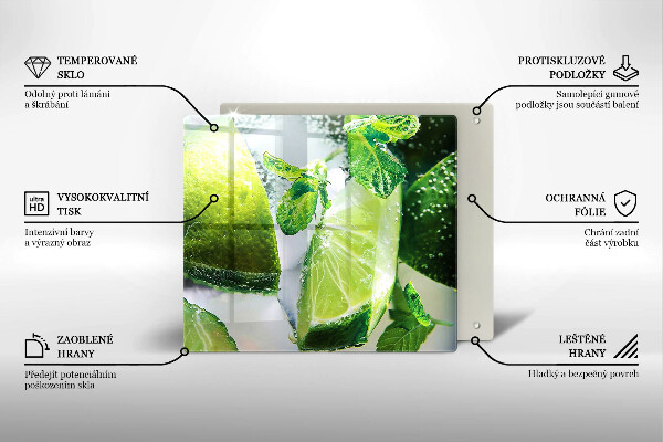 Protection plaque induction Eau avec du citron vert et de la glace