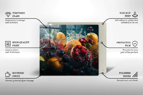 Protection plaque induction Fruits dans l'eau