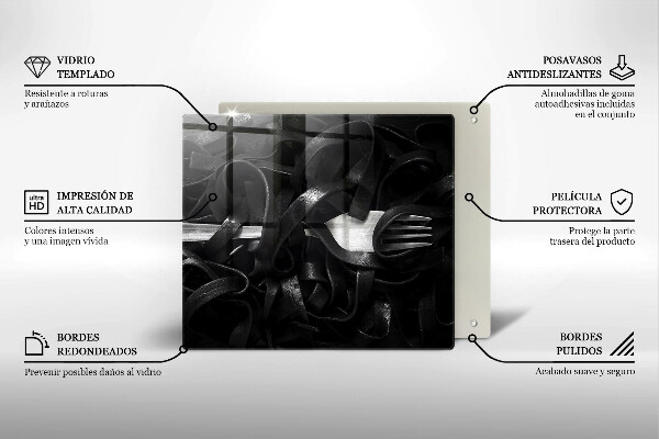 Protection plaque induction Pâtes tagliatelles noires