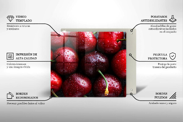 Protection plaque induction Gros plan de cerises