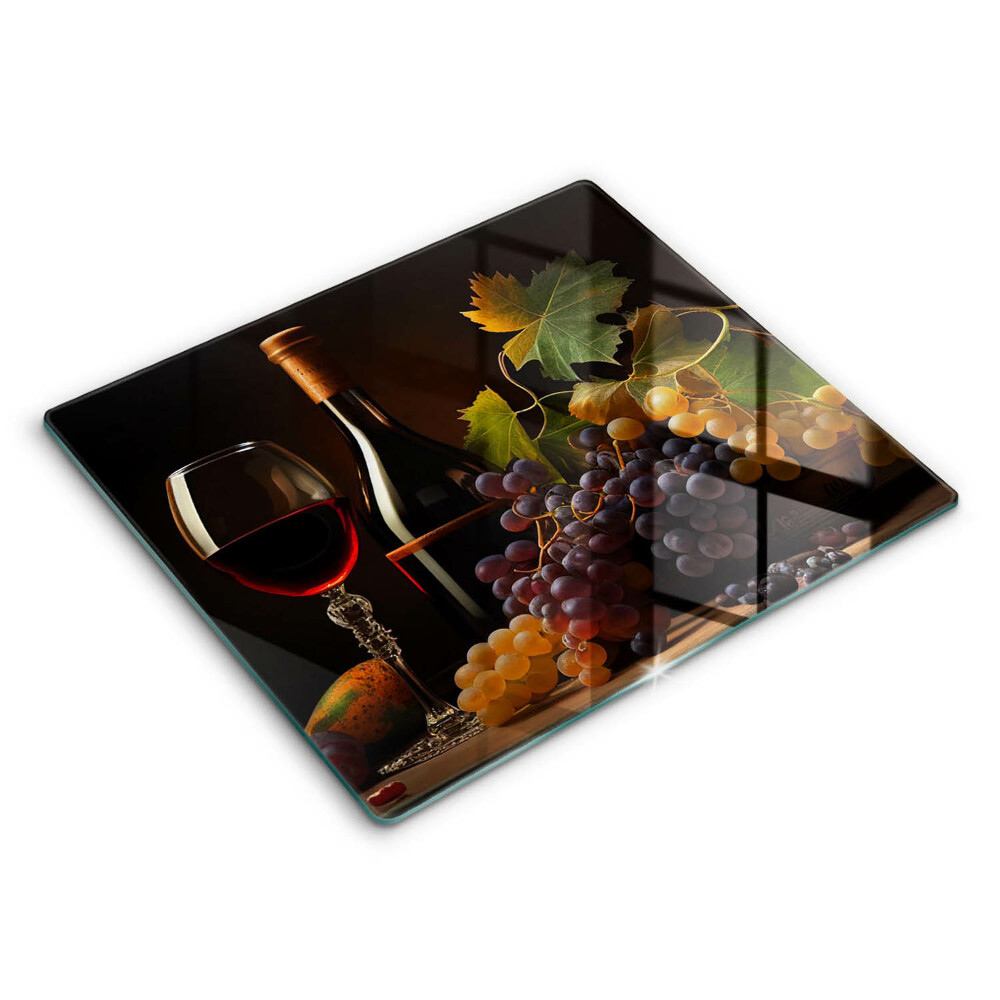 Protection plaque induction Verre de vin et de raisins