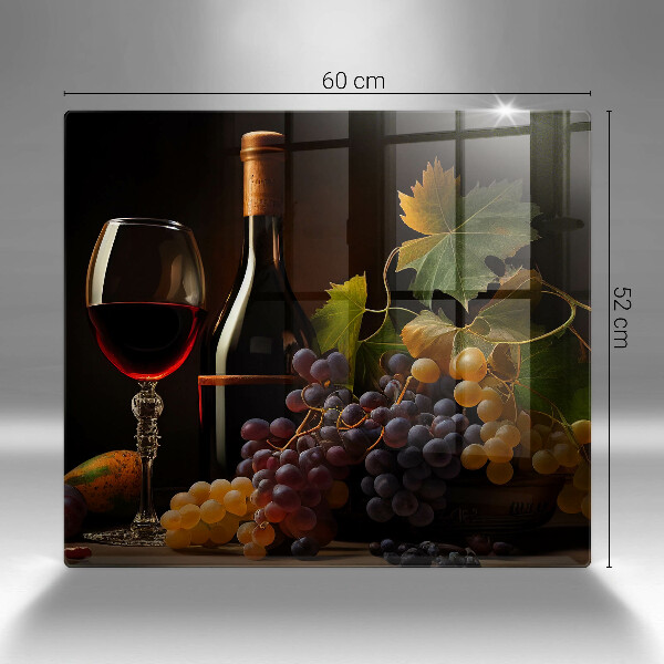Protection plaque induction Verre de vin et de raisins