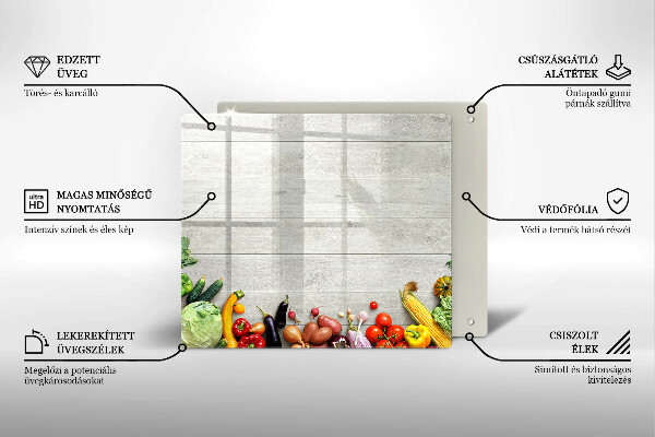 Protection plaque induction Légumes sur planches