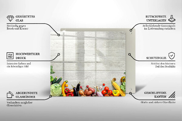 Protection plaque induction Légumes sur planches