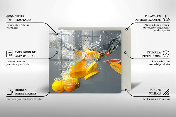 Protection plaque induction Citrons dans l'eau