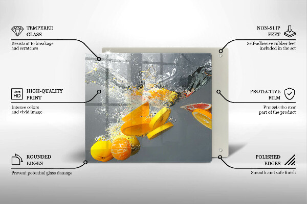 Protection plaque induction Citrons dans l'eau