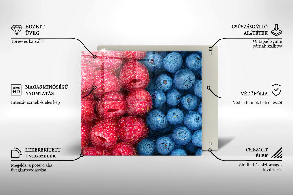 Protection plaque induction Fruits de framboise et de myrtille