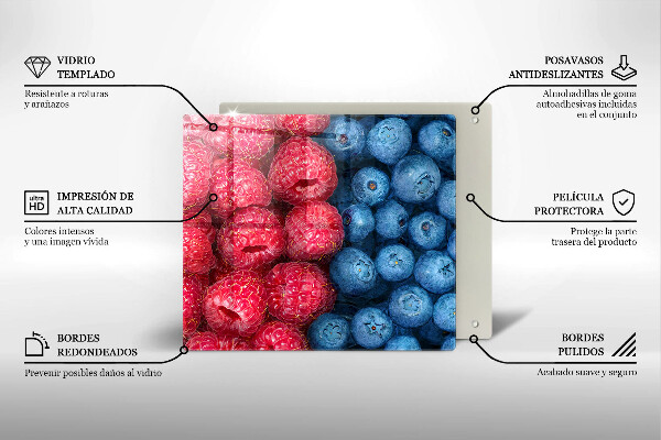 Protection plaque induction Fruits de framboise et de myrtille