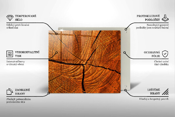 Cache plaque de cuisson Structure du tronc en bois