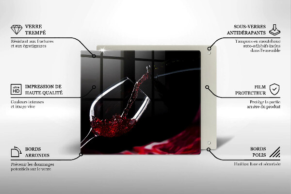 Cache plaque de cuisson Un verre de vin rouge