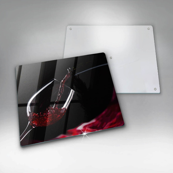 Cache plaque de cuisson Un verre de vin rouge