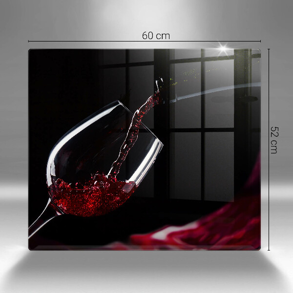 Cache plaque de cuisson Un verre de vin rouge