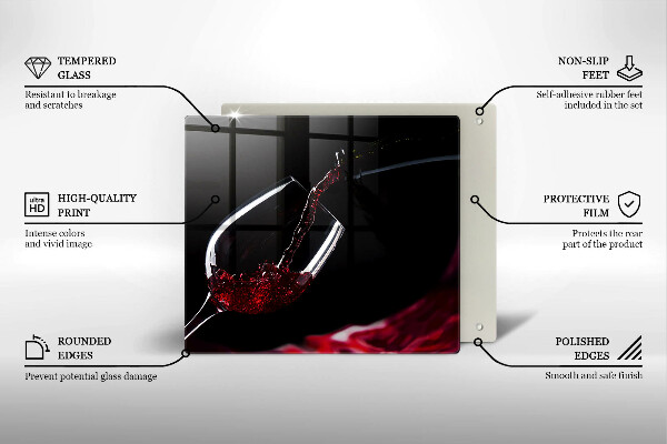 Cache plaque de cuisson Un verre de vin rouge