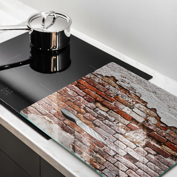 Cache plaque de cuisson Vieux mur de brique et de béton