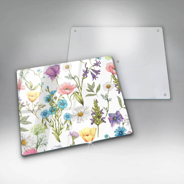 Cache plaque de cuisson Illustration de fleurs