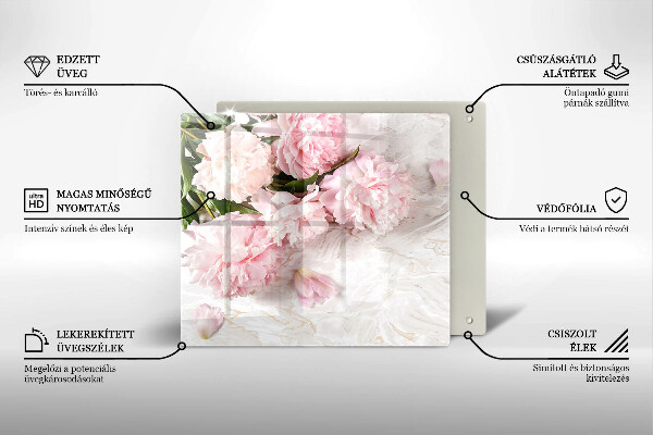 Cache plaque de cuisson Fleurs de roses délicates