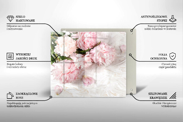 Cache plaque de cuisson Fleurs de roses délicates