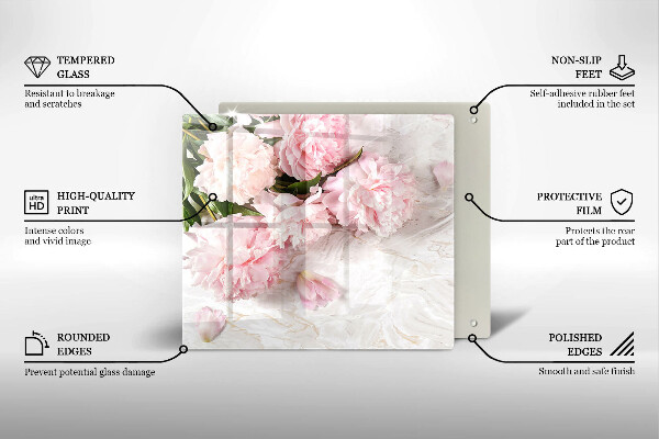 Cache plaque de cuisson Fleurs de roses délicates