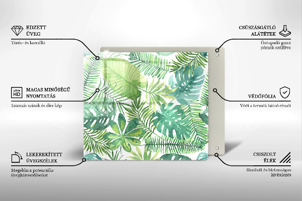 Cache plaque de cuisson Feuilles de boho aquarelle