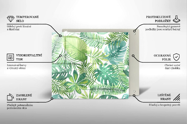 Cache plaque de cuisson Feuilles de boho aquarelle