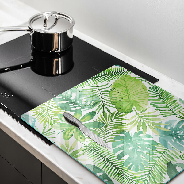 Cache plaque de cuisson Feuilles de boho aquarelle