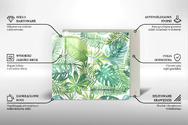 Cache plaque de cuisson Feuilles de boho aquarelle