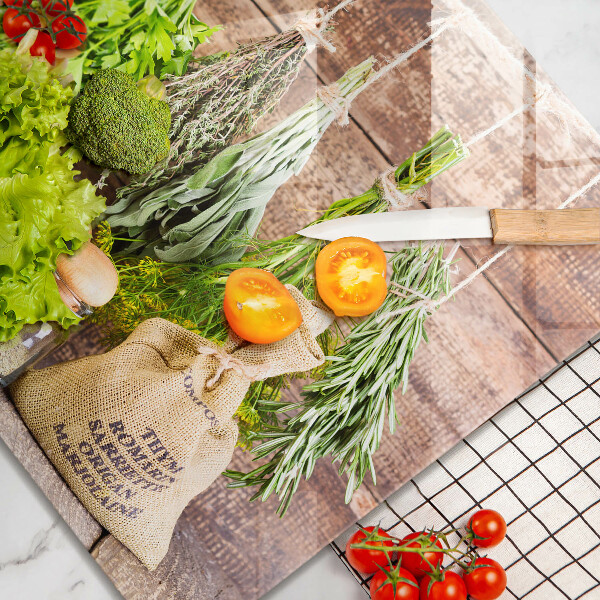 Cache plaque de cuisson Herbes épices et bois