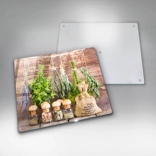 Cache plaque de cuisson Herbes épices et bois