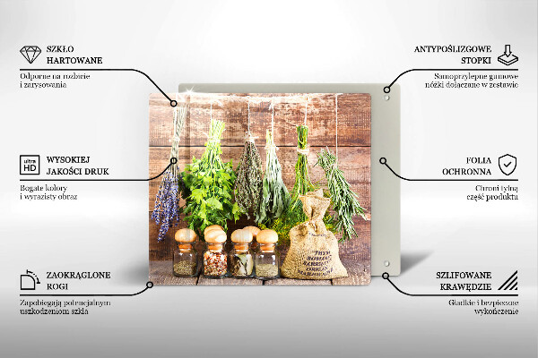 Cache plaque de cuisson Herbes épices et bois