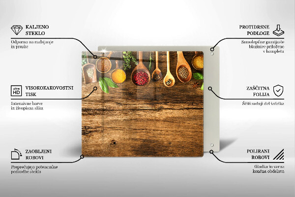 Cache plaque de cuisson Cuillères en bois d'épices