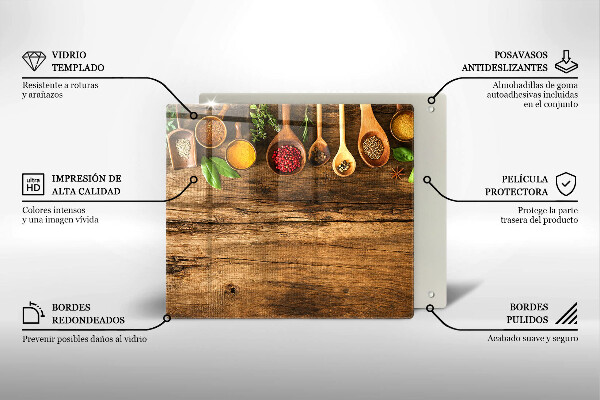 Cache plaque de cuisson Cuillères en bois d'épices