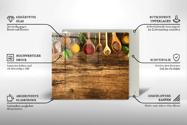 Cache plaque de cuisson Cuillères en bois d'épices