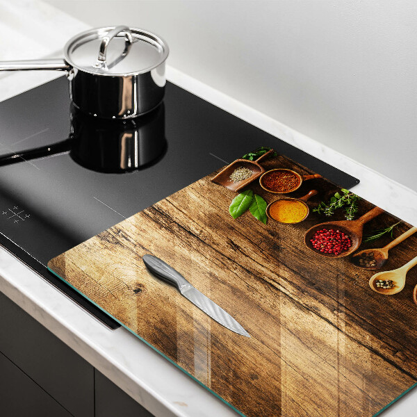 Cache plaque de cuisson Cuillères en bois d'épices